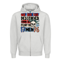 Dove Grey we are not descended from a fearful me Zipper Hoodie - MaliasSmallBusiness