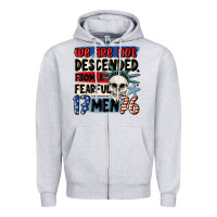 Heather Grey we are not descended from a fearful me Zipper Hoodie - MaliasSmallBusiness
