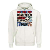 Oatmeal Heather we are not descended from a fearful me Zipper Hoodie - MaliasSmallBusiness