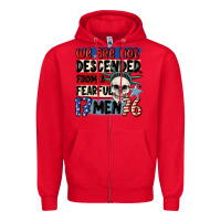 Red we are not descended from a fearful me Zipper Hoodie - MaliasSmallBusiness