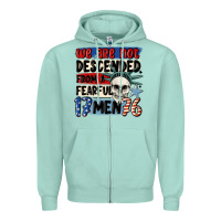 Seafoam we are not descended from a fearful me Zipper Hoodie - MaliasSmallBusiness