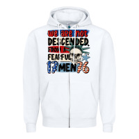 White we are not descended from a fearful me Zipper Hoodie - MaliasSmallBusiness