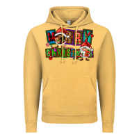 Vintage Mustard merry christmas gnomies Vintage Hoodie - FaDigitalArtStudio
