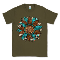 Army Green gemstone cowhide leopard turquoise sunflower Classic Tee - Artiststas