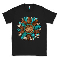 Black gemstone cowhide leopard turquoise sunflower Classic Tee - Artiststas