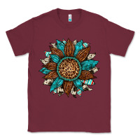Burgundy gemstone cowhide leopard turquoise sunflower Classic Tee - Artiststas