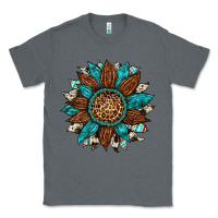 Charcoal Heather gemstone cowhide leopard turquoise sunflower Classic Tee - Artiststas