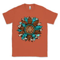 Copper gemstone cowhide leopard turquoise sunflower Classic Tee - Artiststas