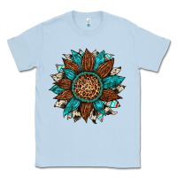 Dusty Blue gemstone cowhide leopard turquoise sunflower Classic Tee - Artiststas