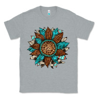 Heather Grey gemstone cowhide leopard turquoise sunflower Classic Tee - Artiststas