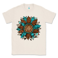 Natural gemstone cowhide leopard turquoise sunflower Classic Tee - Artiststas