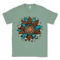 Sage gemstone cowhide leopard turquoise sunflower Classic Tee - Artiststas