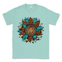 Seafoam gemstone cowhide leopard turquoise sunflower Classic Tee - Artiststas