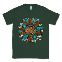 Sports Green gemstone cowhide leopard turquoise sunflower Classic Tee - Artiststas