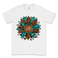 White gemstone cowhide leopard turquoise sunflower Classic Tee - Artiststas