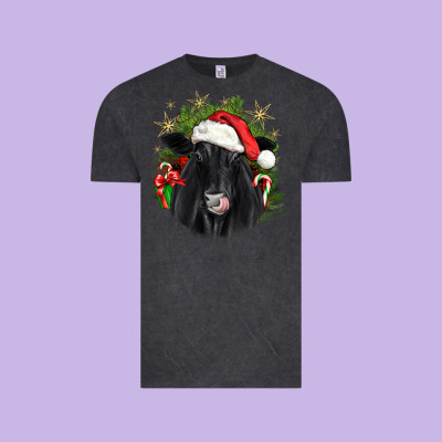 Christmas Black Angus Vintage Tee Designed By Jahusdesignshop