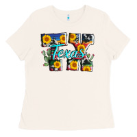 Bone texas tx serape sunflower cowhide Ladies Tee - AdoDesignShop