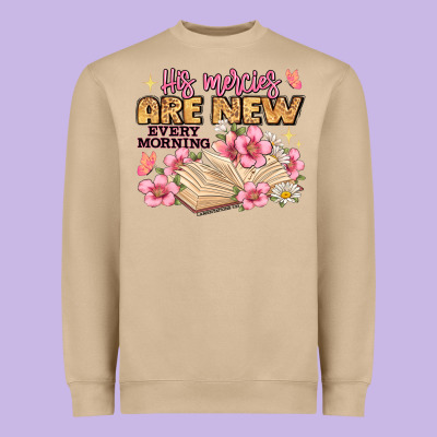 His Mercies Are New Every Morning Lamentations 3 2 Heavyweight Sweatshirt Designed By Jahusdesignshop