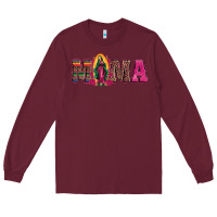 Burgundy mama our lady of guadalupe Long Sleeve Tee - Artiststas