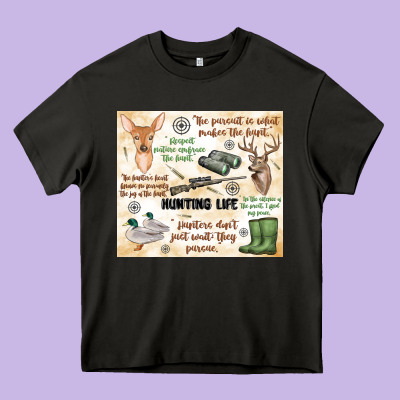 Hunting Life Heavy Core Tee Designed By Maliassmallbusiness