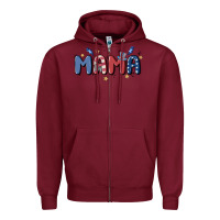 Burgundy 4th july mama Zipper Hoodie - MaliasSmallBusiness