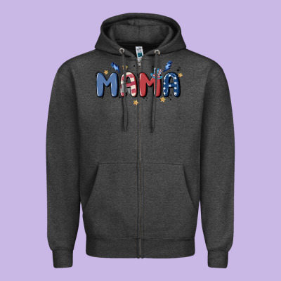 4th July Mama Zipper Hoodie Designed By Maliassmallbusiness