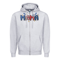 Heather Grey 4th july mama Zipper Hoodie - MaliasSmallBusiness