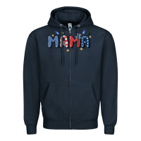 Navy 4th july mama Zipper Hoodie - MaliasSmallBusiness