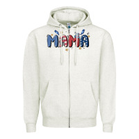 Oatmeal Heather 4th july mama Zipper Hoodie - MaliasSmallBusiness