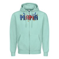 Seafoam 4th july mama Zipper Hoodie - MaliasSmallBusiness