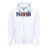 White 4th july mama Zipper Hoodie - MaliasSmallBusiness