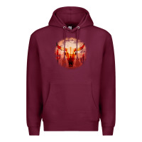 Burgundy Western Cowboy Sunset Bull Skull Premium Hoodie - Bettercallsaul