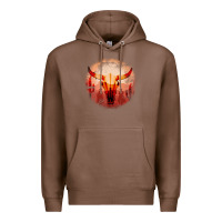 Chestnut Western Cowboy Sunset Bull Skull Premium Hoodie - Bettercallsaul