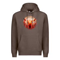 Coffee Western Cowboy Sunset Bull Skull Premium Hoodie - Bettercallsaul