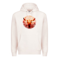 Pale Pink Western Cowboy Sunset Bull Skull Premium Hoodie - Bettercallsaul