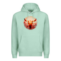 Seafoam Western Cowboy Sunset Bull Skull Premium Hoodie - Bettercallsaul