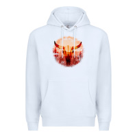 White Western Cowboy Sunset Bull Skull Premium Hoodie - Bettercallsaul