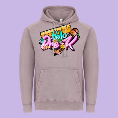 Hello Pre K Vintage Hoodie Designed By Jahusdesignshop