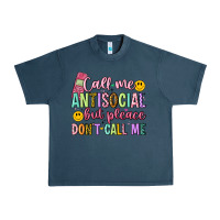 Midnight Navy call me antisocial but please don't call me Urban Heavy Tee - Artiststas