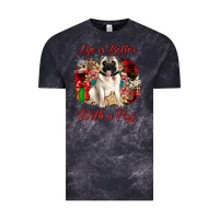 Cloud Black Christmas life is better with a pug Vintage Tee - JahusDesignShop