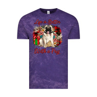 Cloud Purple Christmas life is better with a pug Vintage Tee - JahusDesignShop