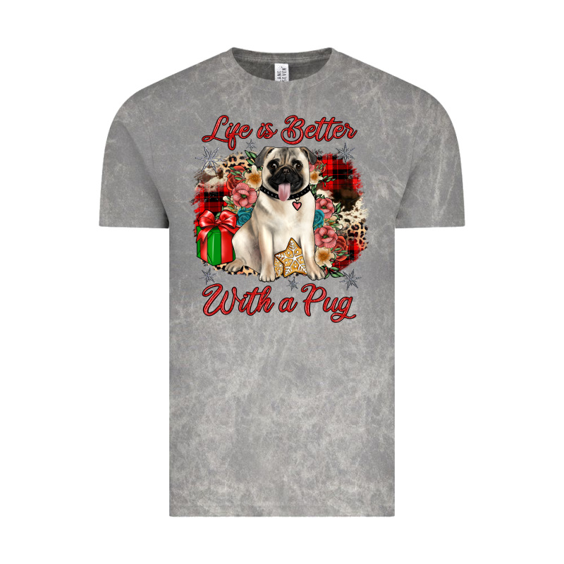 Christmas Life Is Better With A Pug Vintage Tee by JahusDesignShop | Teevron