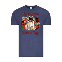 Vintage Denim Christmas life is better with a pug Vintage Tee - JahusDesignShop