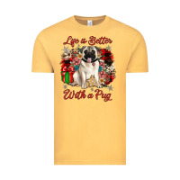 Vintage Mustard Christmas life is better with a pug Vintage Tee - JahusDesignShop