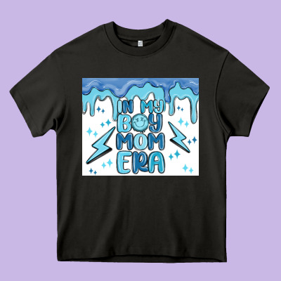 In My Boy Mom Era Heavy Core Tee Designed By Maliassmallbusiness