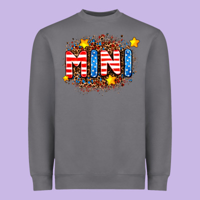 Usa Mini  Leopard Background Heavyweight Sweatshirt Designed By Adodesignshop