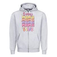 Heather Grey bunny mama Zipper Hoodie - MaliasSmallBusiness