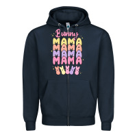 Navy bunny mama Zipper Hoodie - MaliasSmallBusiness