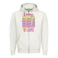 Oatmeal Heather bunny mama Zipper Hoodie - MaliasSmallBusiness