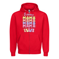 Red bunny mama Zipper Hoodie - MaliasSmallBusiness